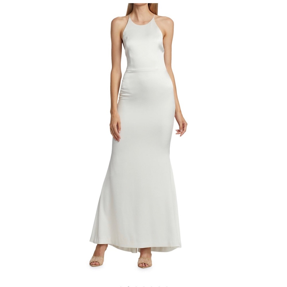 Alice + Olivia Samia Sleeveless Satin Gown